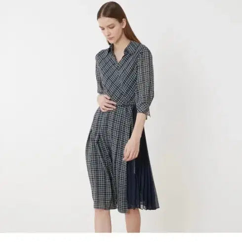 [BUNJANG] Olivia Lauren Check Chiffon Dress / 올리비아로렌 체크 쉬폰 원피스예요