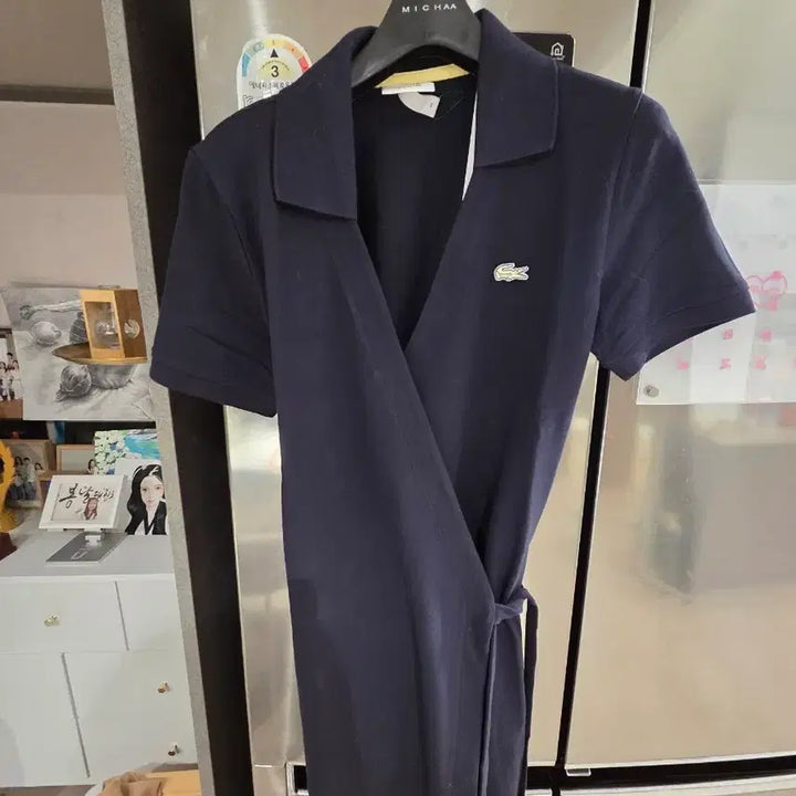 [BUNJANG] Lacoste Wrap Dress / 라코스테 정품 랩원피스 새상품 네이비