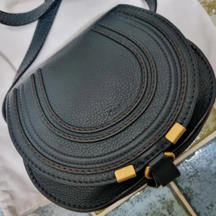 [BUNJANG] Chloe Marcie Saddle Bag Mini Dark Green Leather / ..정품Chloe&