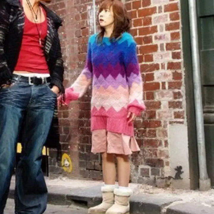 [BUNJANG] Rainbow Knit Sweater Rental Set / 컨셉 졸업사진 미안하다 사랑한다 임수정 무지개 니트 대여