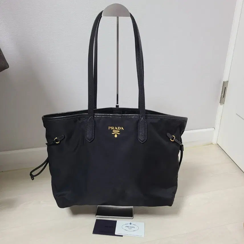 [BUNJANG] Prada Black Fabric Tote Shopper Bag / 프라다 블랙 패브릭 토트백 쇼퍼백