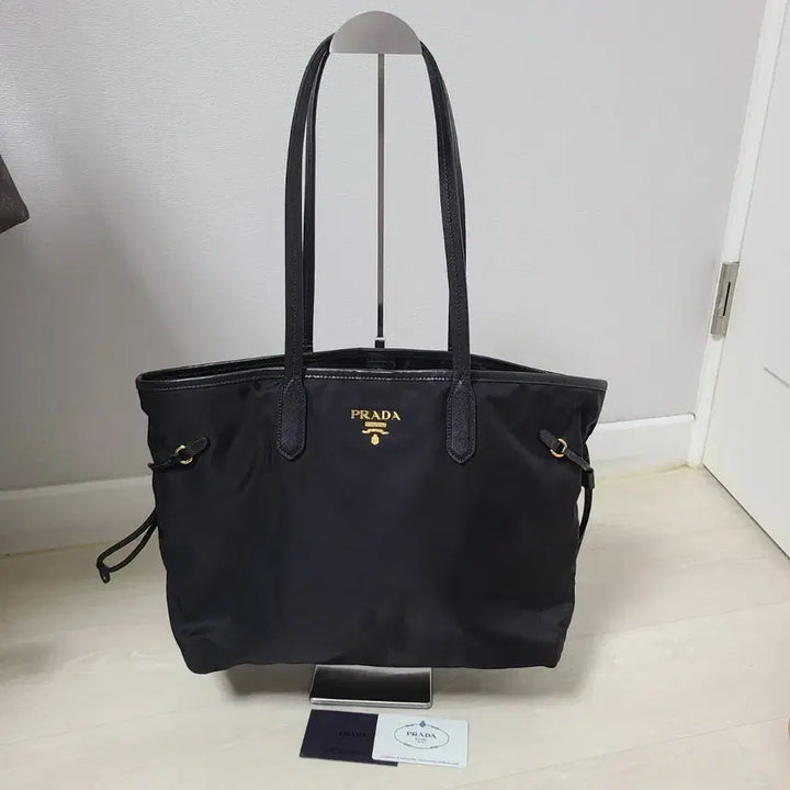 [BUNJANG] Prada Black Fabric Tote Shopper Bag / 프라다 블랙 패브릭 토트백 쇼퍼백
