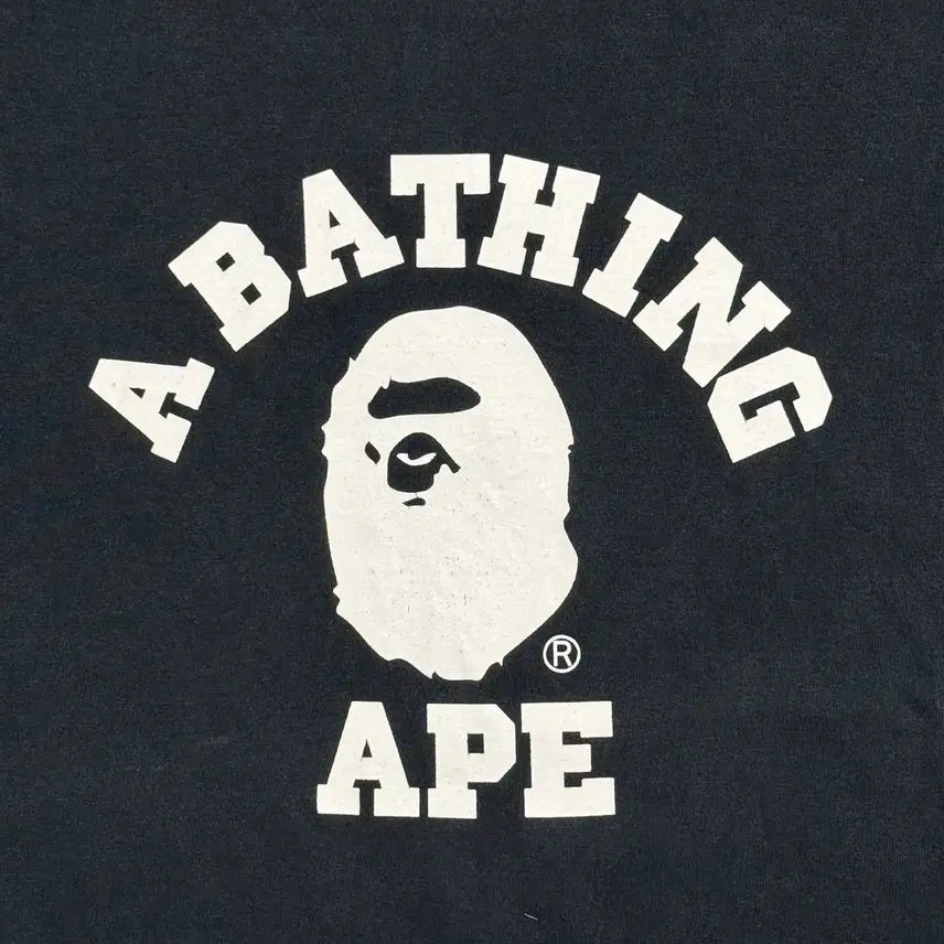 [BUNJANG] BAPE College Logo Black T-Shirt (2XL) / [2XL] 베이프 컬리지 로고 블랙 티셔츠