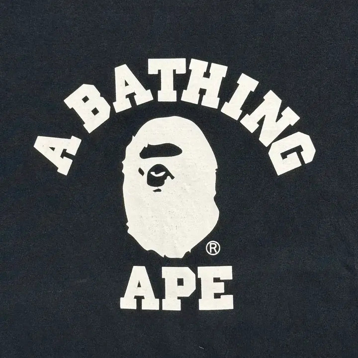 [BUNJANG] BAPE College Logo Black T-Shirt (2XL) / [2XL] 베이프 컬리지 로고 블랙 티셔츠