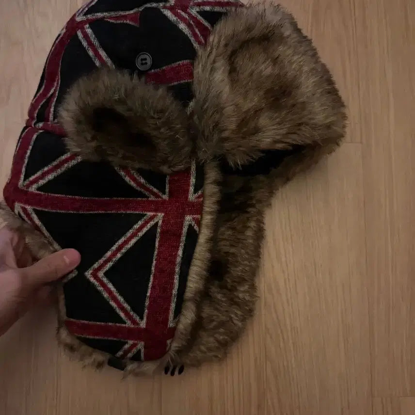 [BUNJANG] Y2K Union Jack Pattern Trooper Hat / 2000s 유니언잭 패턴 와투케 Y2K 빈티지 트루퍼햇