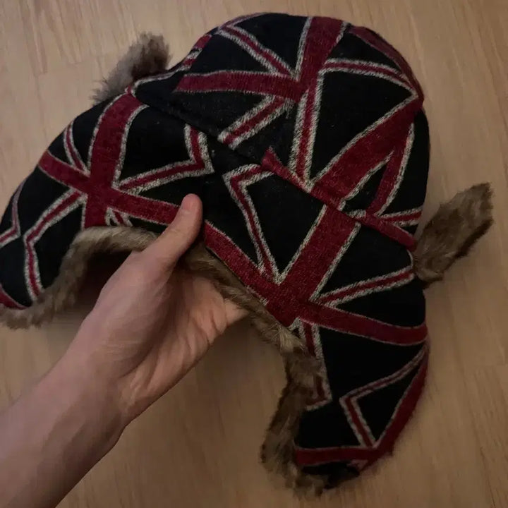 [BUNJANG] Y2K Union Jack Pattern Trooper Hat / 2000s 유니언잭 패턴 와투케 Y2K 빈티지 트루퍼햇