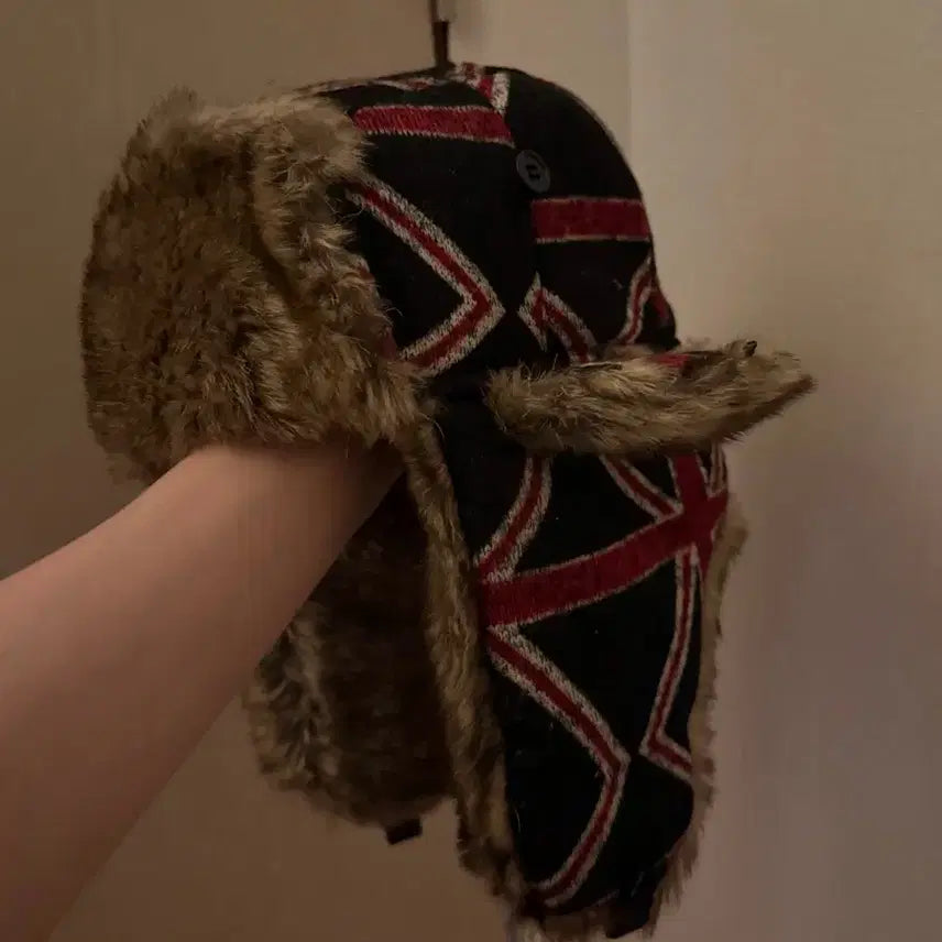 [BUNJANG] Y2K Union Jack Pattern Trooper Hat / 2000s 유니언잭 패턴 와투케 Y2K 빈티지 트루퍼햇