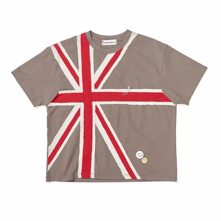 [BUNJANG] SKIZM INDUCING Union Jack T-Shirt Grey S / 스키즘인듀싱 union jack t shirt grey S