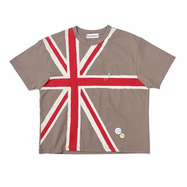 [BUNJANG] SKIZM INDUCING Union Jack T-Shirt Grey S / 스키즘인듀싱 union jack t shirt grey S