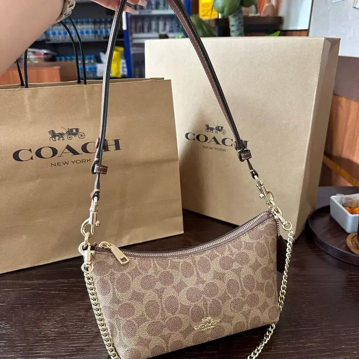 [BUNJANG] Coach Signature Mini Shoulder Bag Chain Bag / 코치 패션 시그니처 미니 숄더백 체인백 사이즈19*8.5*15.5