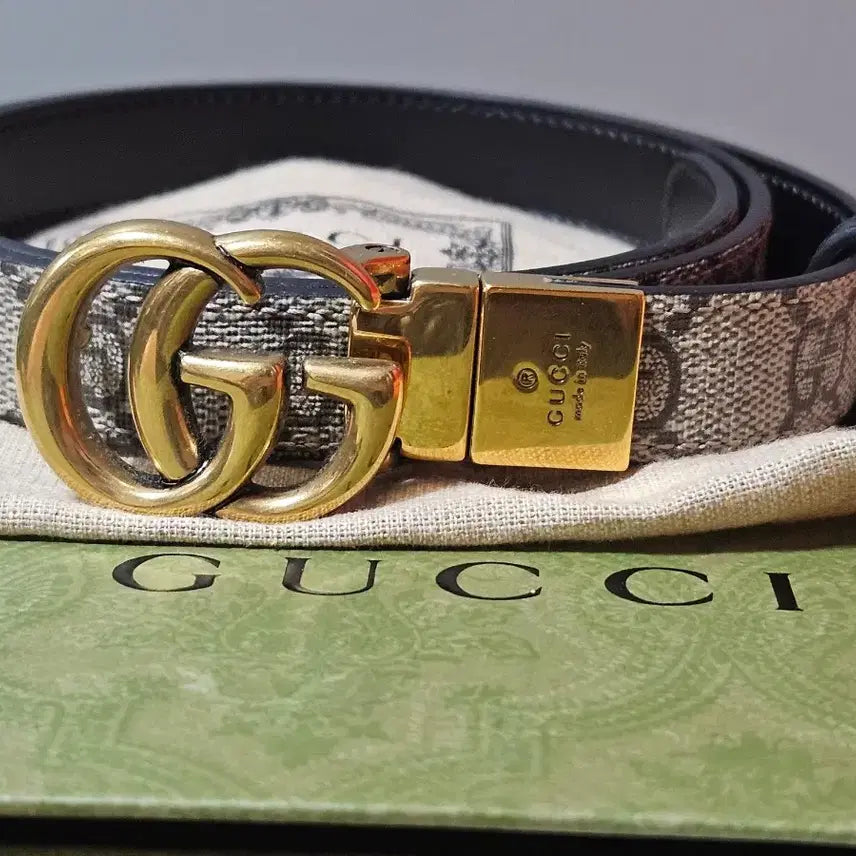 [BUNJANG] Gucci Marmont Reversible Thin Belt / 구찌 마몽 리버서블 씬벨트