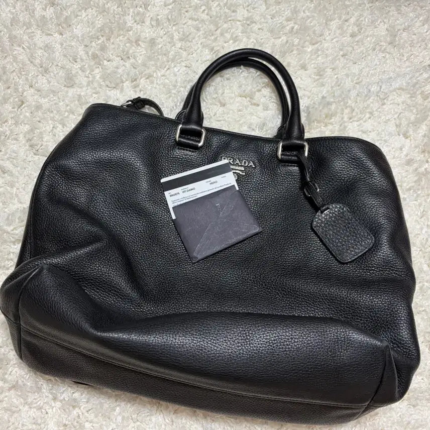 [BUNJANG] Prada Vitello Daino Black Tote Bag BN2876 / 프라다 BN2876 비텔로 다이노 블랙 토트백