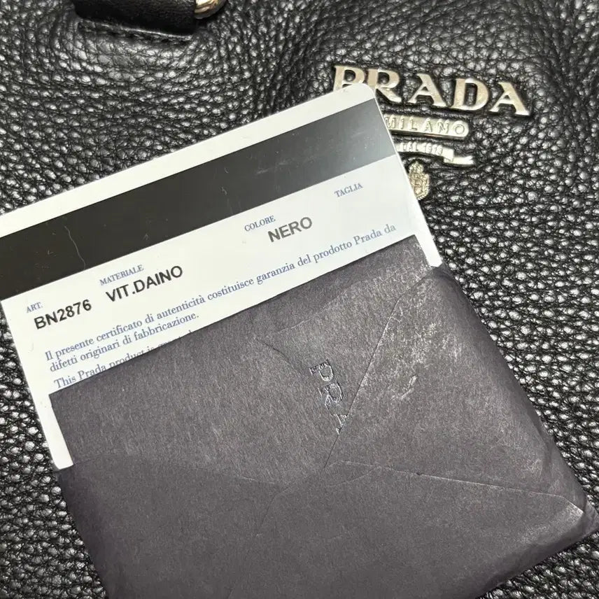 [BUNJANG] Prada Vitello Daino Black Tote Bag BN2876 / 프라다 BN2876 비텔로 다이노 블랙 토트백