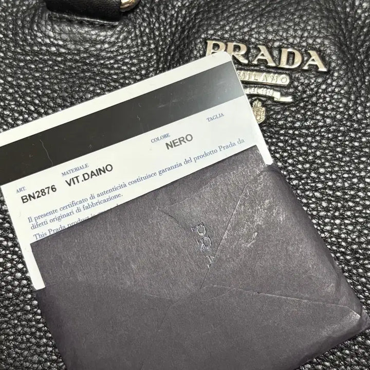 [BUNJANG] Prada Vitello Daino Black Tote Bag BN2876 / 프라다 BN2876 비텔로 다이노 블랙 토트백