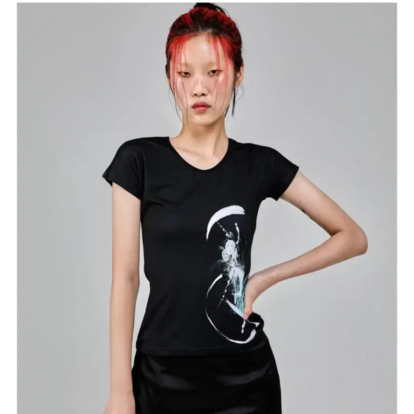 [BUNJANG] Sio Seoul Black Short Sleeve T-Shirt / 시오 서울 sio seoul 반팔 블랙