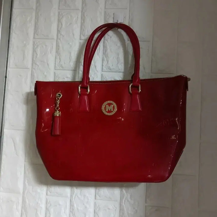 [BUNJANG] Metrogcity Red Tote Bag / 메트로씨티 레드 토트백 가방