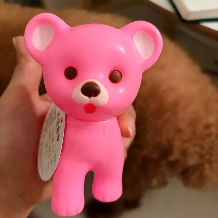 [BUNJANG] Kodama Toy Pink Bear Dog Silicone Plush (New) / 일본 KODAMA TOY 핑크 곰 강아지 실리콘 인형