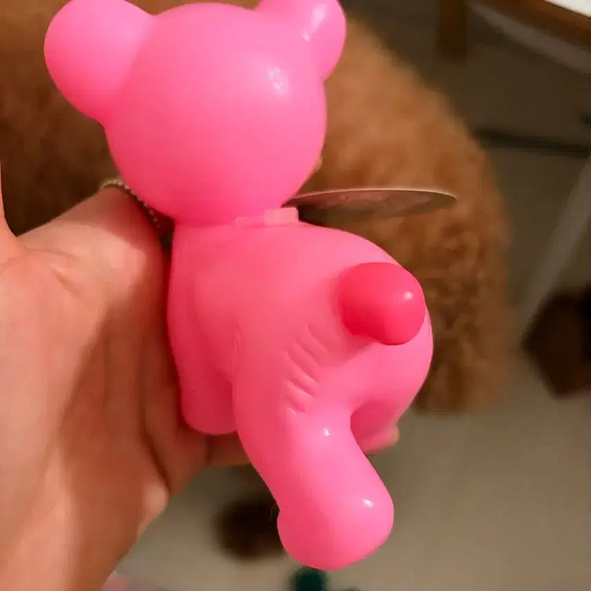 [BUNJANG] Kodama Toy Pink Bear Dog Silicone Plush (New) / 일본 KODAMA TOY 핑크 곰 강아지 실리콘 인형