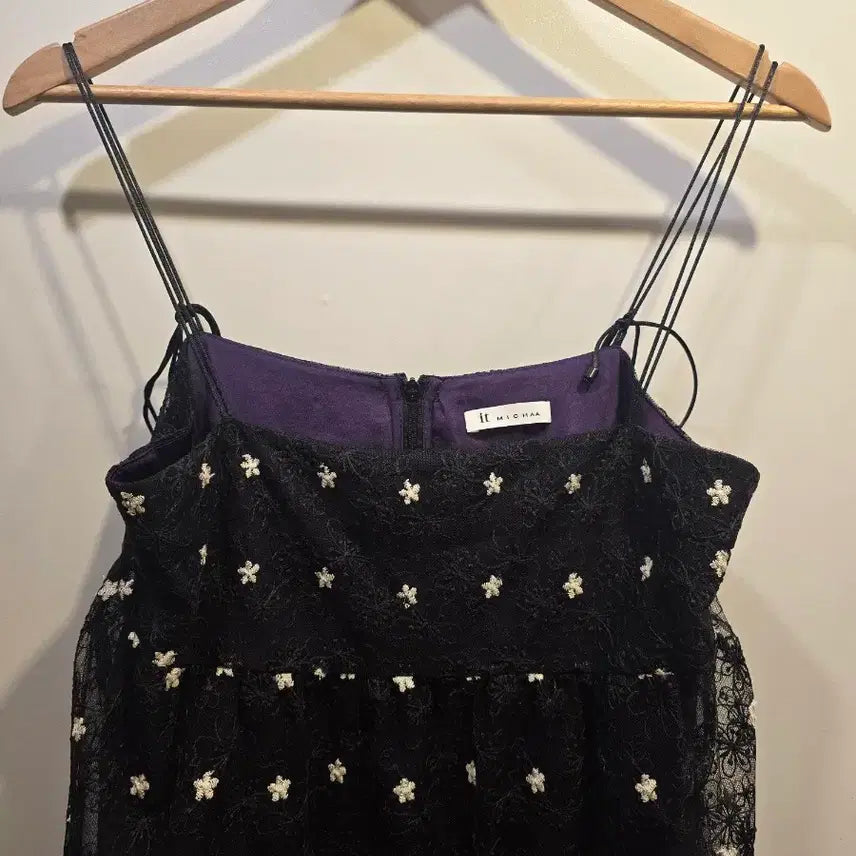 [BUNJANG] It Michaa Black Flower Lace Dress / 잇미샤 블랙 플라워 레이스 원피스