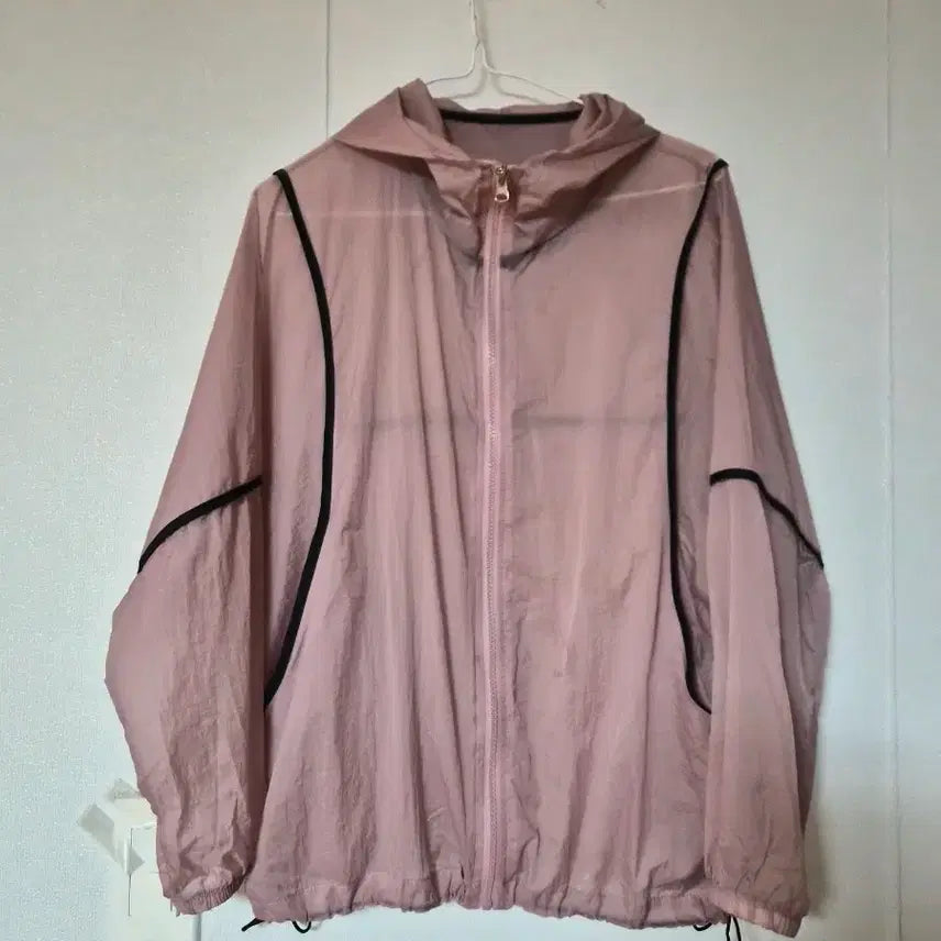 [BUNJANG] Pink Hooded Windbreaker Jacket / 핑크색 후드 바람막이 자켓