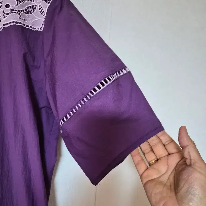 [BUNJANG] Lace Purple Tiered Long Dress / 레이스 퍼플 캉캉 롱 원피스