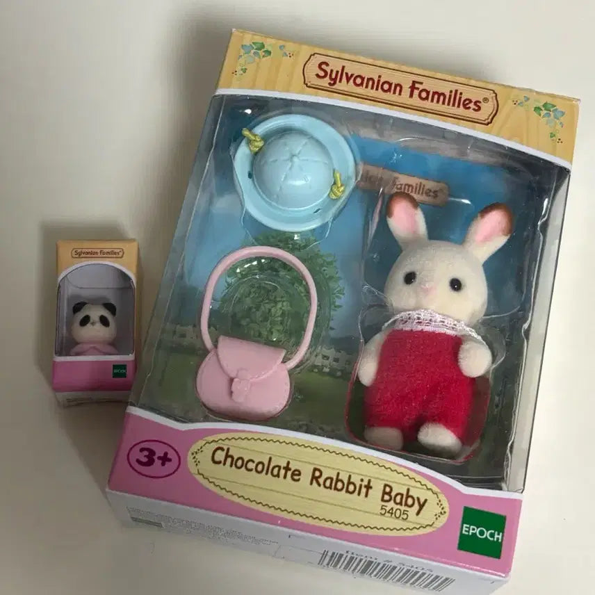 [BUNJANG] Sylvanian Families Chocolate Rabbit Baby + Panda Baby Set / 실바니안 초콜릿토끼 아기 + 팬더 아기