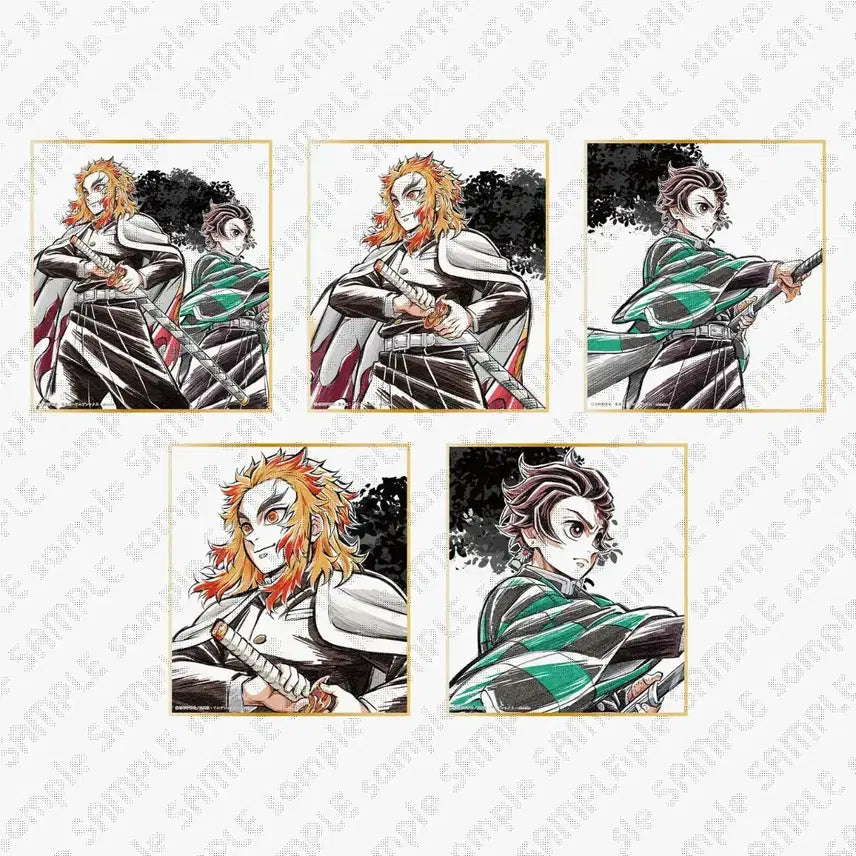[BUNJANG] Demon Slayer: Mugen Train Arc Kyojuro &amp; Tanjiro Random Shikishi Board - Tanjiro / 귀멸의 칼날 무한열차편 렌고쿠&amp;탄지로 랜덤 색지 탄지로
