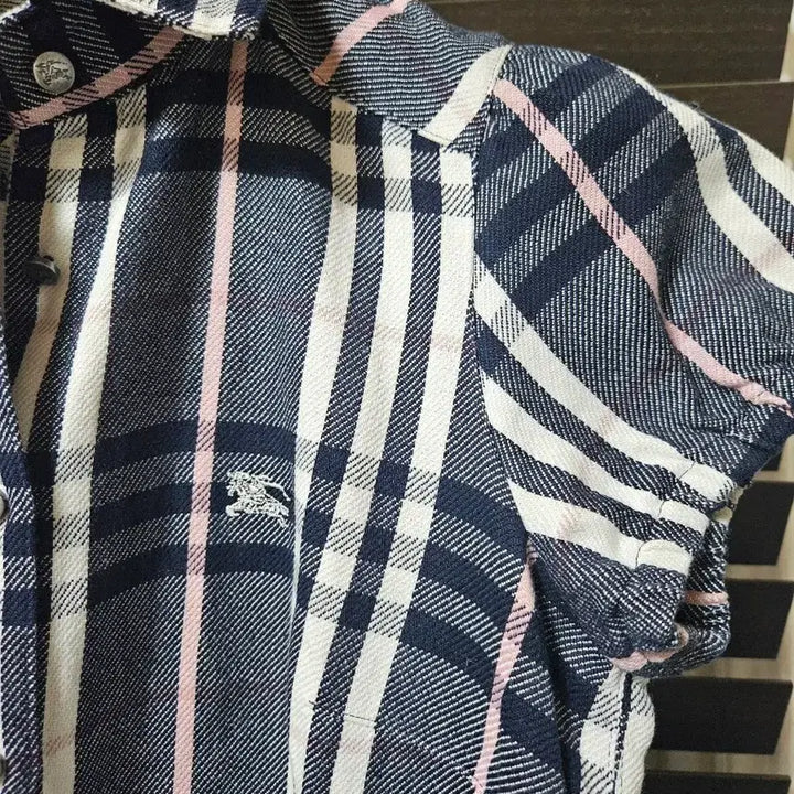 [BUNJANG] Burberry Check Short-Sleeve Shirt Blouse / 버버리 체크 반팔 셔츠블라우스