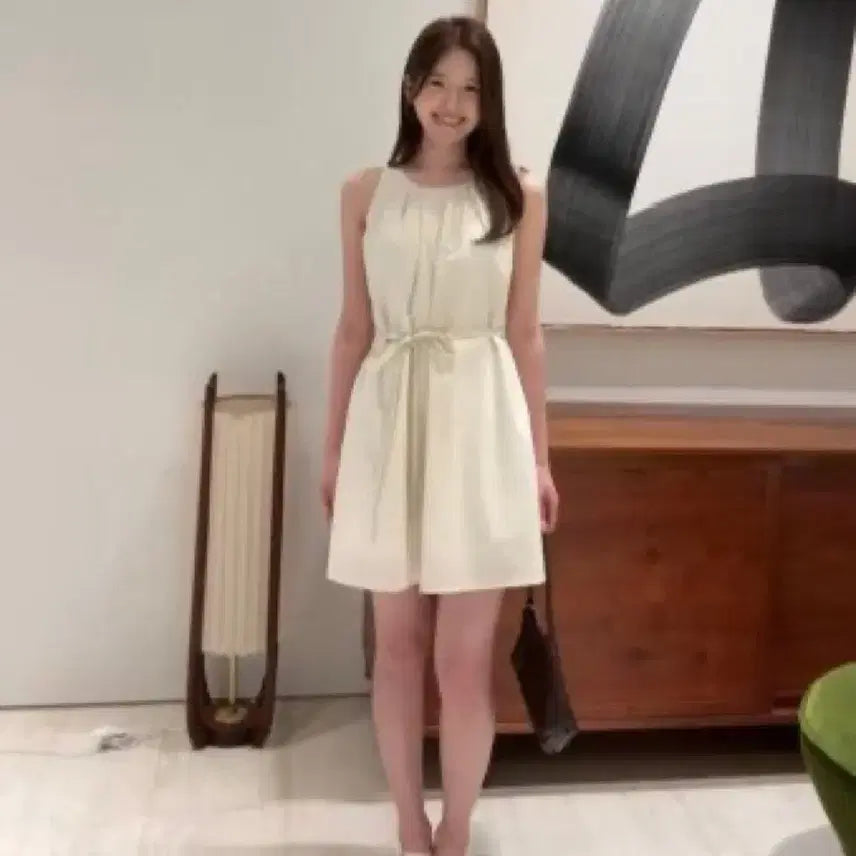 [BUNJANG] Sie Delin Textured Mini Dress Cream S / sie 시에 델린 텍스쳐드 미니 드레스 크림 S