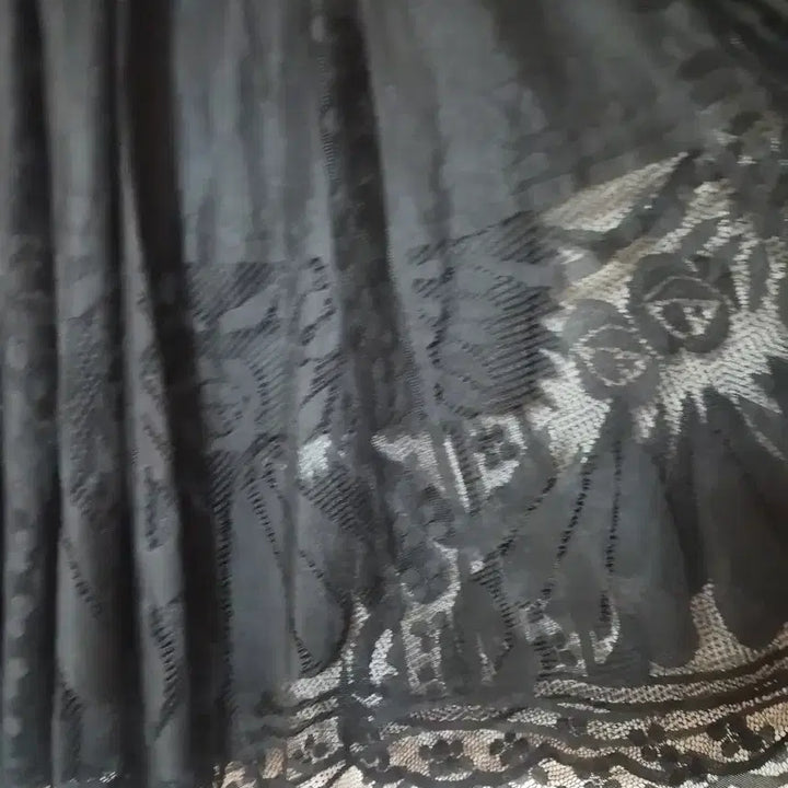 [BUNJANG] Lace Long Skirt Black / 레이스 롱 스커트 블랙