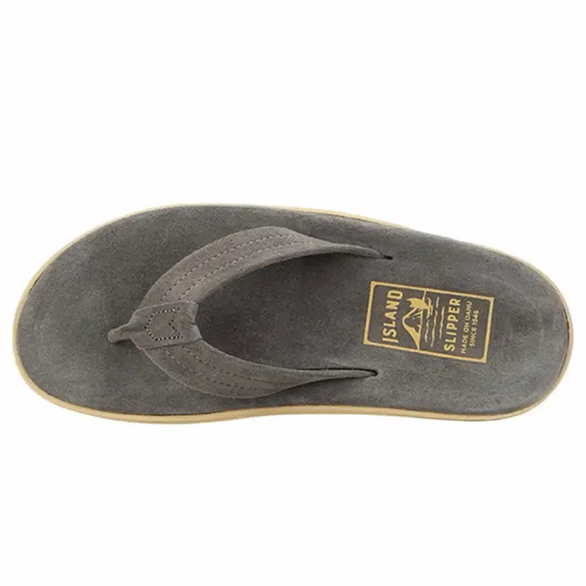 [BUNJANG] Island Slipper Classic Suede Flip-Flops Charcoal / (새상품) 아일랜드슬리퍼 클래식 스웨이드 쪼리 차콜