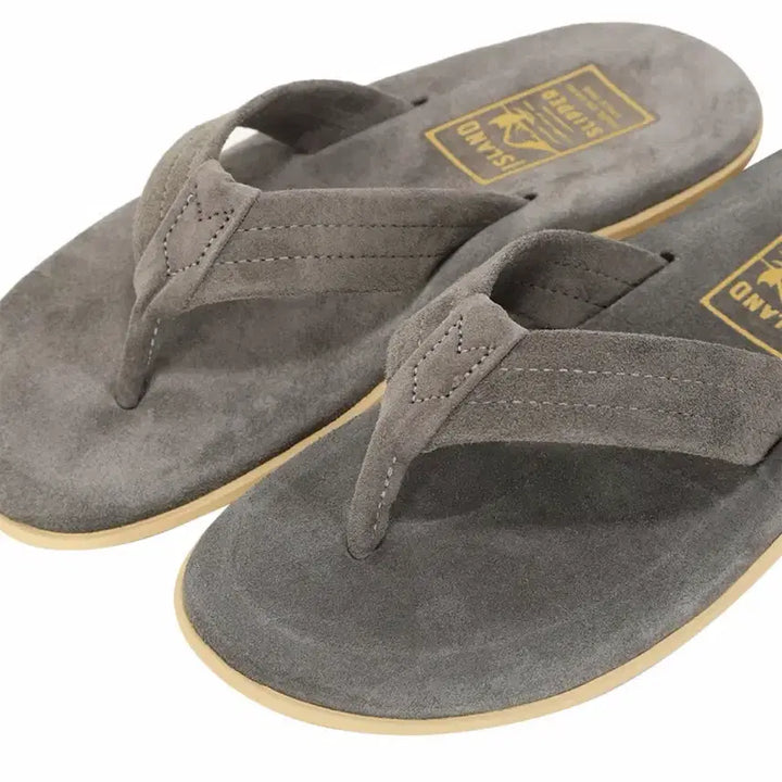 [BUNJANG] Island Slipper Classic Suede Flip-Flops Charcoal / (새상품) 아일랜드슬리퍼 클래식 스웨이드 쪼리 차콜