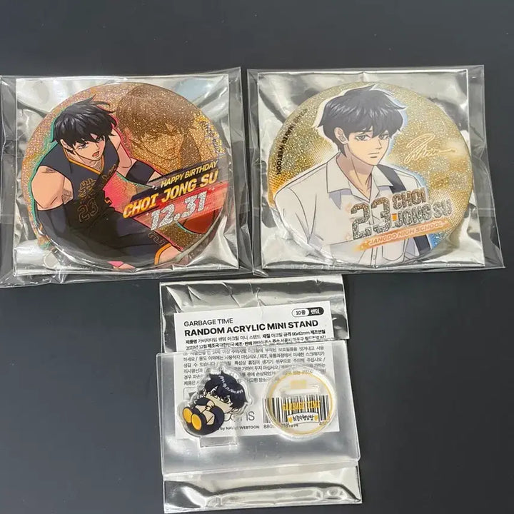 [BUNJANG] Garbage Time Choi Jong-su Can Badge &amp; Mini Acrylic Stand Set / 가비지타임 갑타 최종수 캔뱃지 미니 작뿡 랜덤 아크릴 스탠드