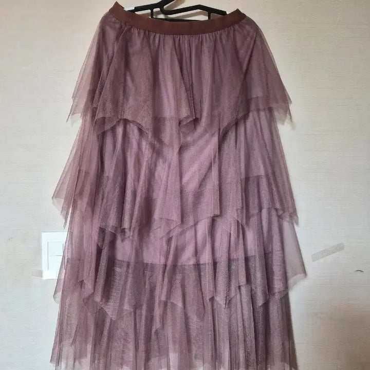 [BUNJANG] Layered Tiered Tulle Skirt Mauve Pink / 레이어드 캉캉 튤 스커트 모브핑크