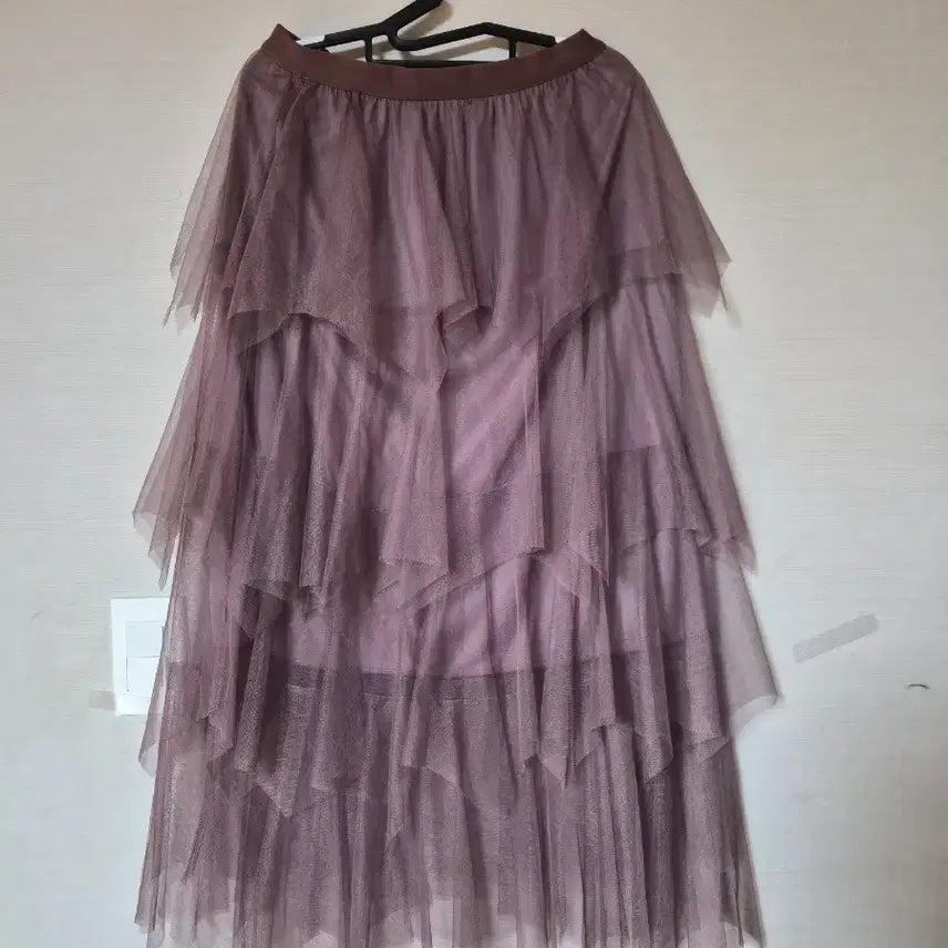 [BUNJANG] Layered Tiered Tulle Skirt Mauve Pink / 레이어드 캉캉 튤 스커트 모브핑크