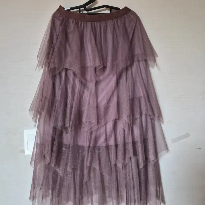 [BUNJANG] Layered Tiered Tulle Skirt Mauve Pink / 레이어드 캉캉 튤 스커트 모브핑크