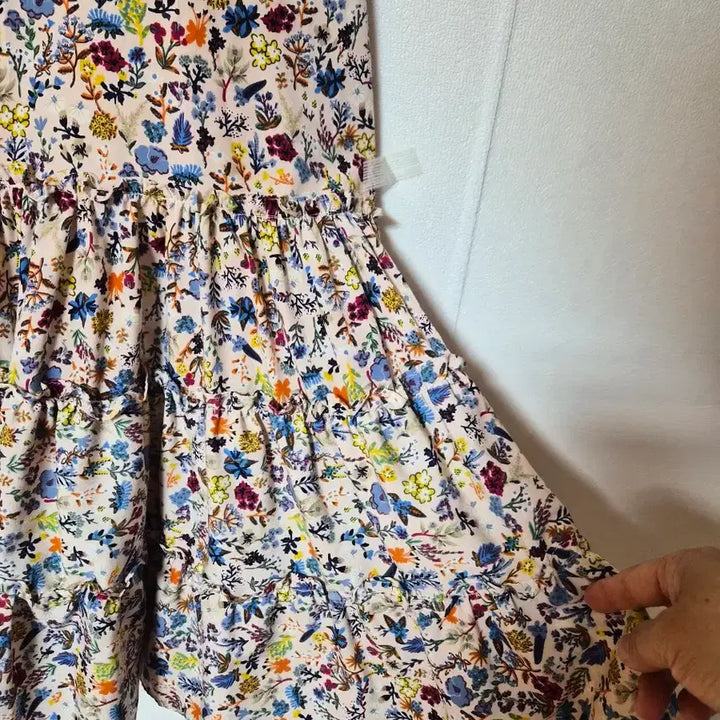 [BUNJANG] Flower Pattern Cami Frill Dress / 플라워 패턴 끈나시 캉캉 원피스