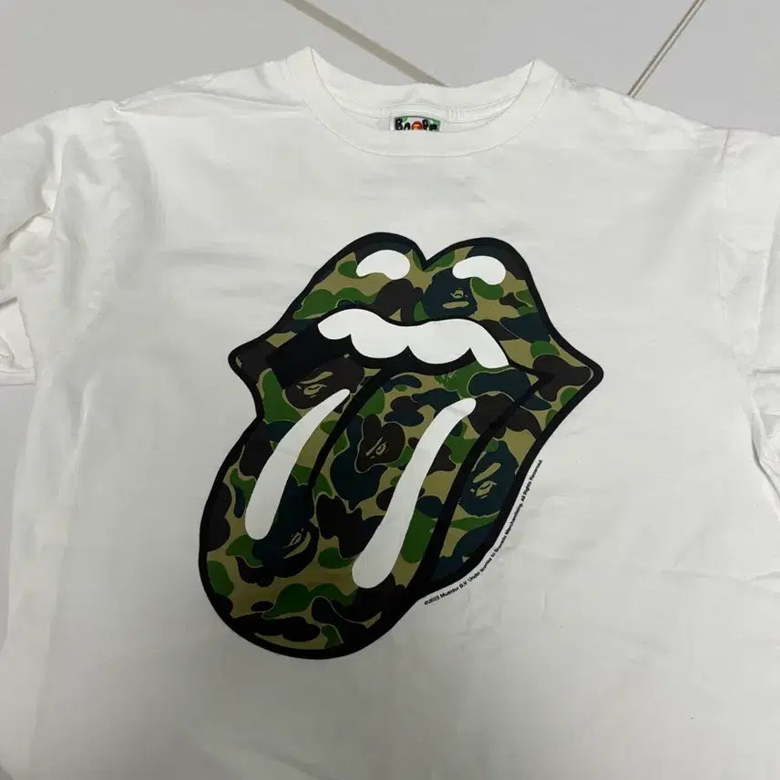 [BUNJANG] BAPE x The Rolling Stones Short Sleeve T-Shirt White M / [m/원가] 베이프 x 더 롤링 스톤즈 반팔 화이트