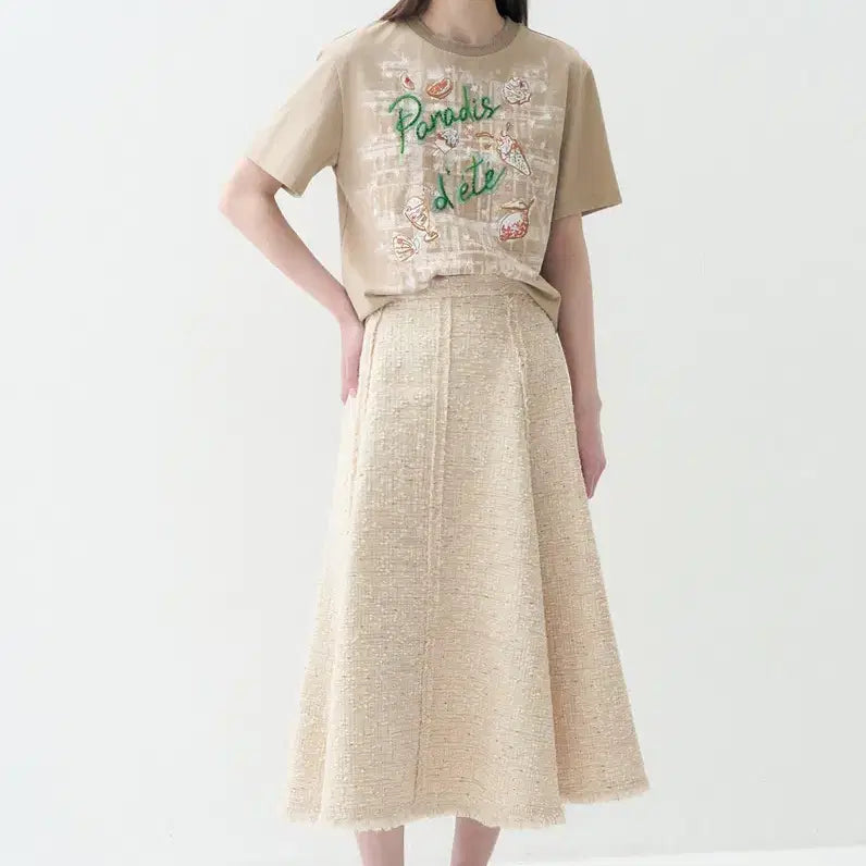 [BUNJANG] Lanvin Collection Beaded Beige T-shirt / 새상품)랑방 LANVIN COLLECTION 비즈 베이지 티셔츠