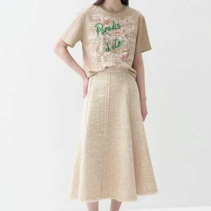 [BUNJANG] Lanvin Collection Beaded Beige T-shirt / 새상품)랑방 LANVIN COLLECTION 비즈 베이지 티셔츠