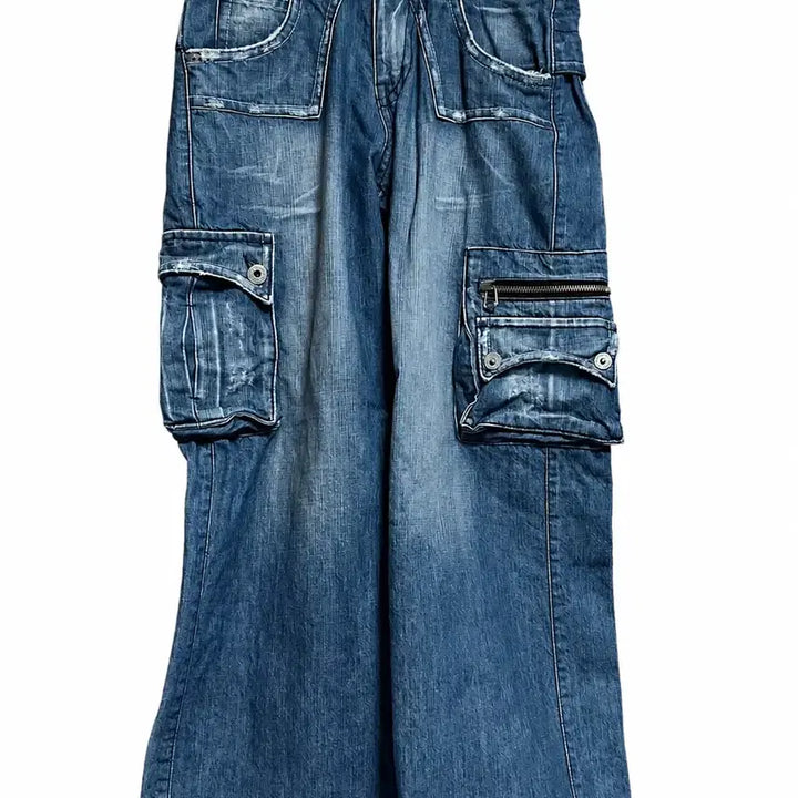 [BUNJANG] T2X Jeans Multi-Pocket Cargo Vintage Denim Pants Size 32 / T2X Jeans 멀티포켓 카고 빈티지 데님 팬츠 32
