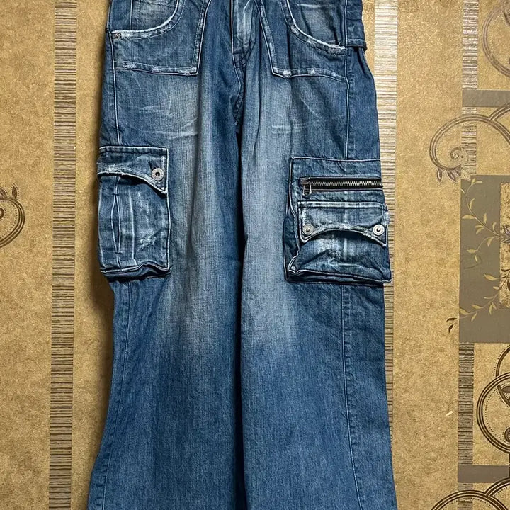 [BUNJANG] T2X Jeans Multi-Pocket Cargo Vintage Denim Pants Size 32 / T2X Jeans 멀티포켓 카고 빈티지 데님 팬츠 32