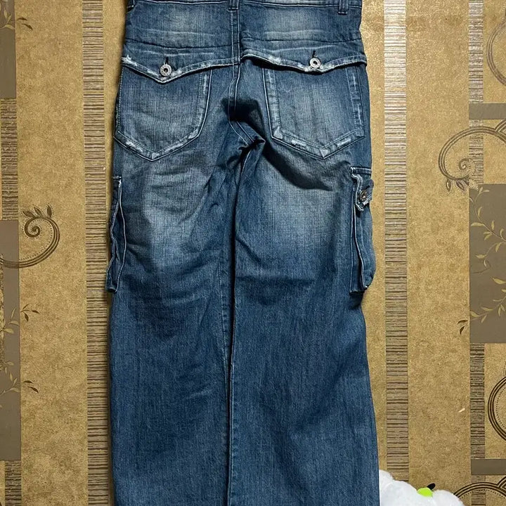 [BUNJANG] T2X Jeans Multi-Pocket Cargo Vintage Denim Pants Size 32 / T2X Jeans 멀티포켓 카고 빈티지 데님 팬츠 32