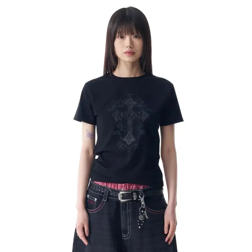 [BUNJANG] ARCAM Cros2 Half Top T-Shirt Black Size 1 / 아캄 반팔 새상품 Cros2 Half Top 블랙 사이즈 1