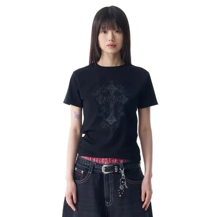 [BUNJANG] ARCAM Cros2 Half Top T-Shirt Black Size 1 / 아캄 반팔 새상품 Cros2 Half Top 블랙 사이즈 1