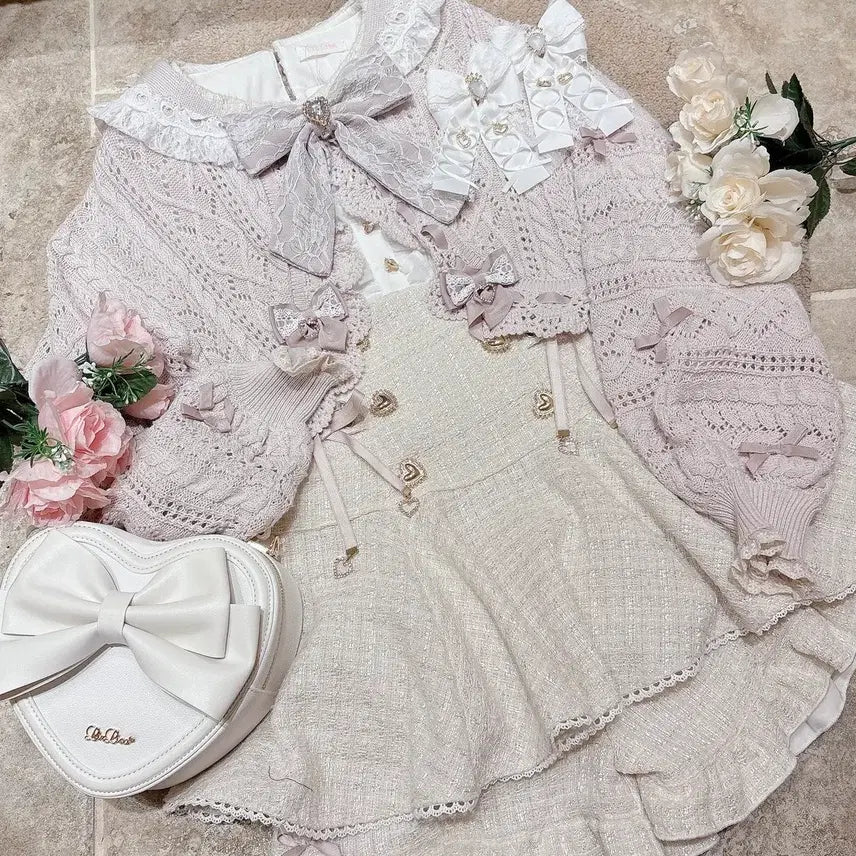 [BUNJANG] Lizlisa Cropped Ribbon Sailor Cardigan / 리즈리사 크롭 리본 세일러 가디건 / 양산형 지뢰계 로리타 히메갸루 일브