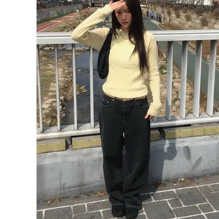 [BUNJANG] Sioya Market Mohair Knit - Yellow / 시오야 캔디 모헤어 NT (얇은 노란 니트)