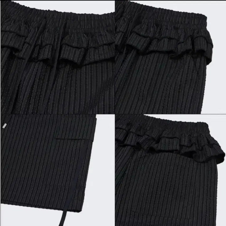[BUNJANG] Type Service Ruffle Stripe Pants / 타입서비스 러플 스트라이프 팬츠
