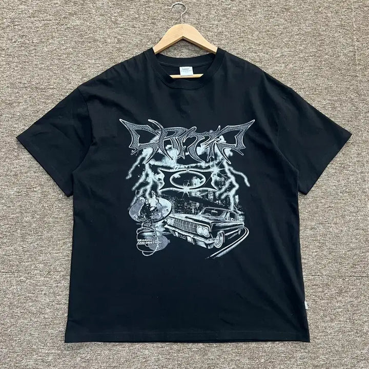 [BUNJANG] Critic Black Printing Short Sleeve T-Shirt XL / 크리틱 블랙 프린팅 반팔티 XL