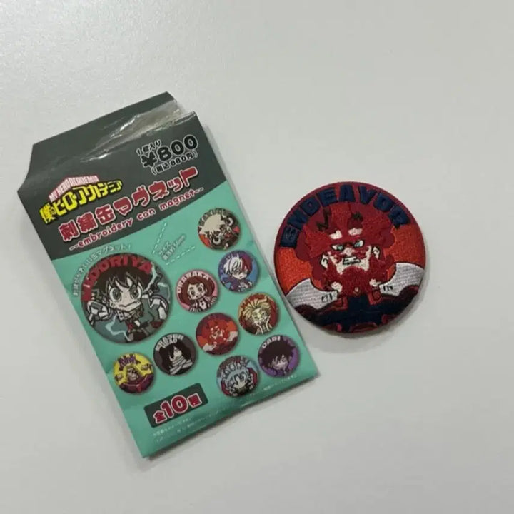 [BUNJANG] My Hero Academia Embroidered Can Magnet Endeavor / 나히아 히로아카 자수 캔 마그넷 자석